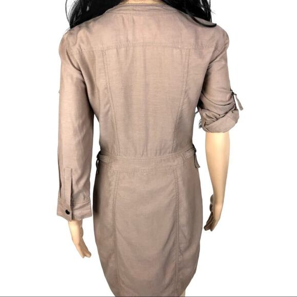 BCBGMaxAzaria Taupe Noah Utility Casual Dress XS - Picture 5 of 8